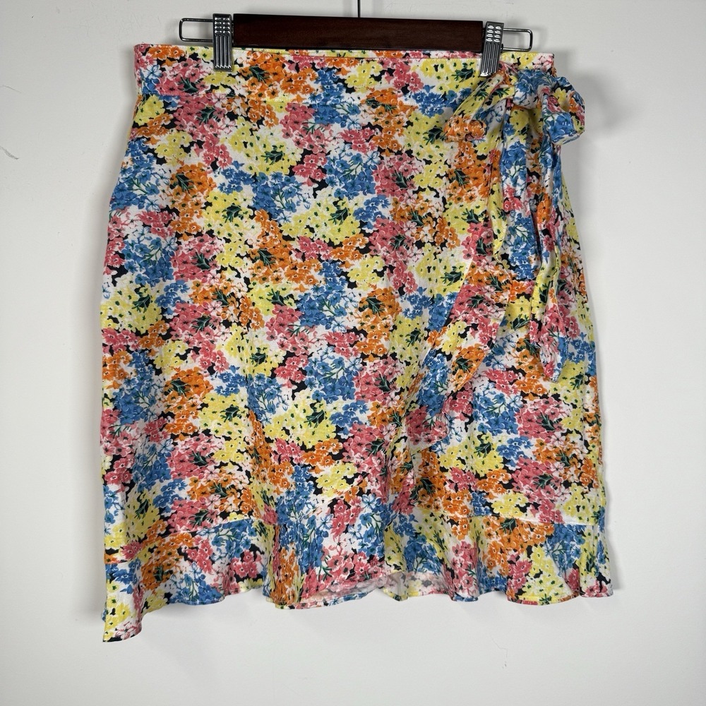 Loft Wrap Skirt Floral Women's Multicolor Size 8 Spring Summer